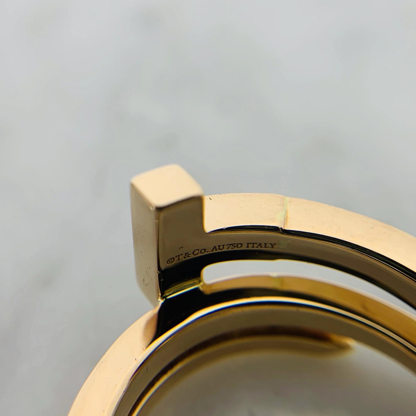 18K Tiffany Diamond Square Ring