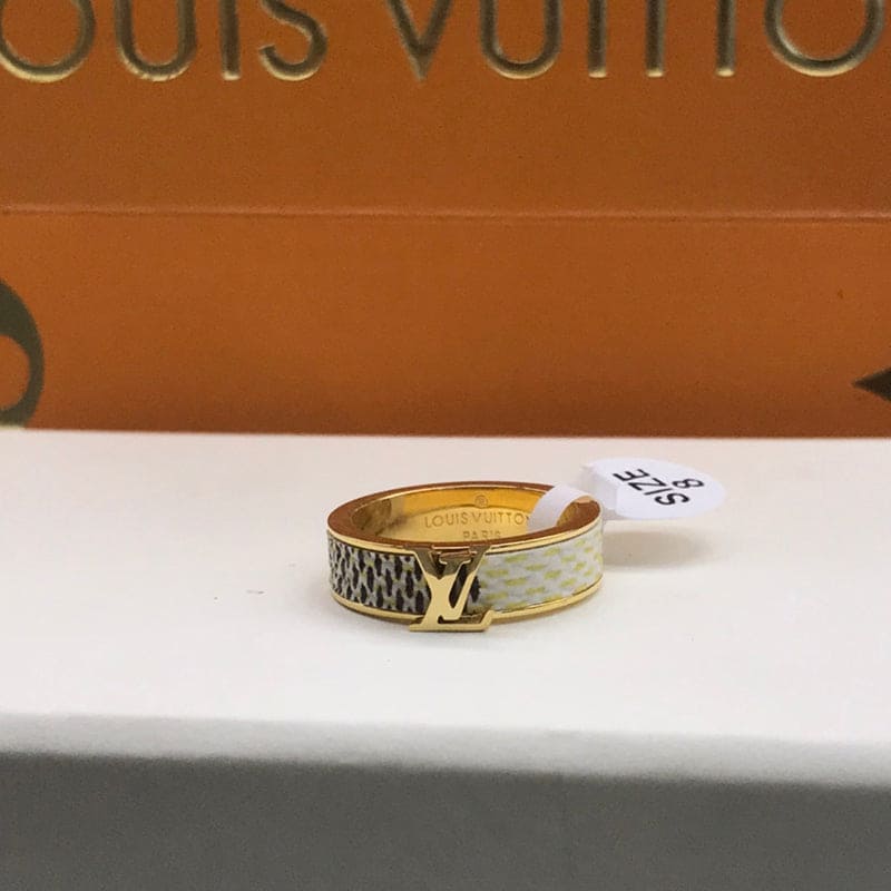 18K Louis Vuitton Leather Set of Two Rings