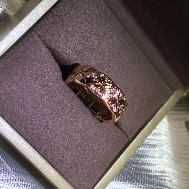 18K Rose Gold Chanel Coco Crush Diamonds Ring