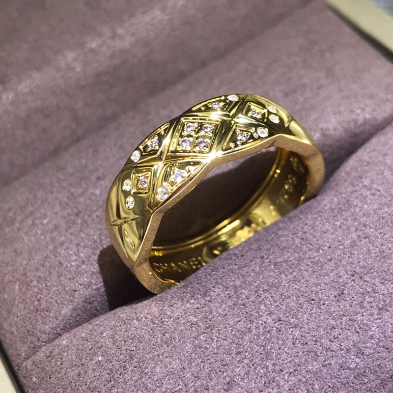 18K Yellow Gold Chanel Coco Crush Diamonds Ring