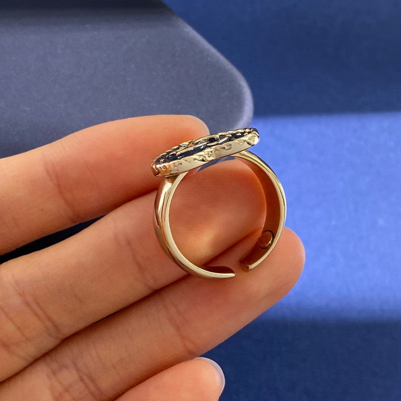 18K Chanel Black Open Ring