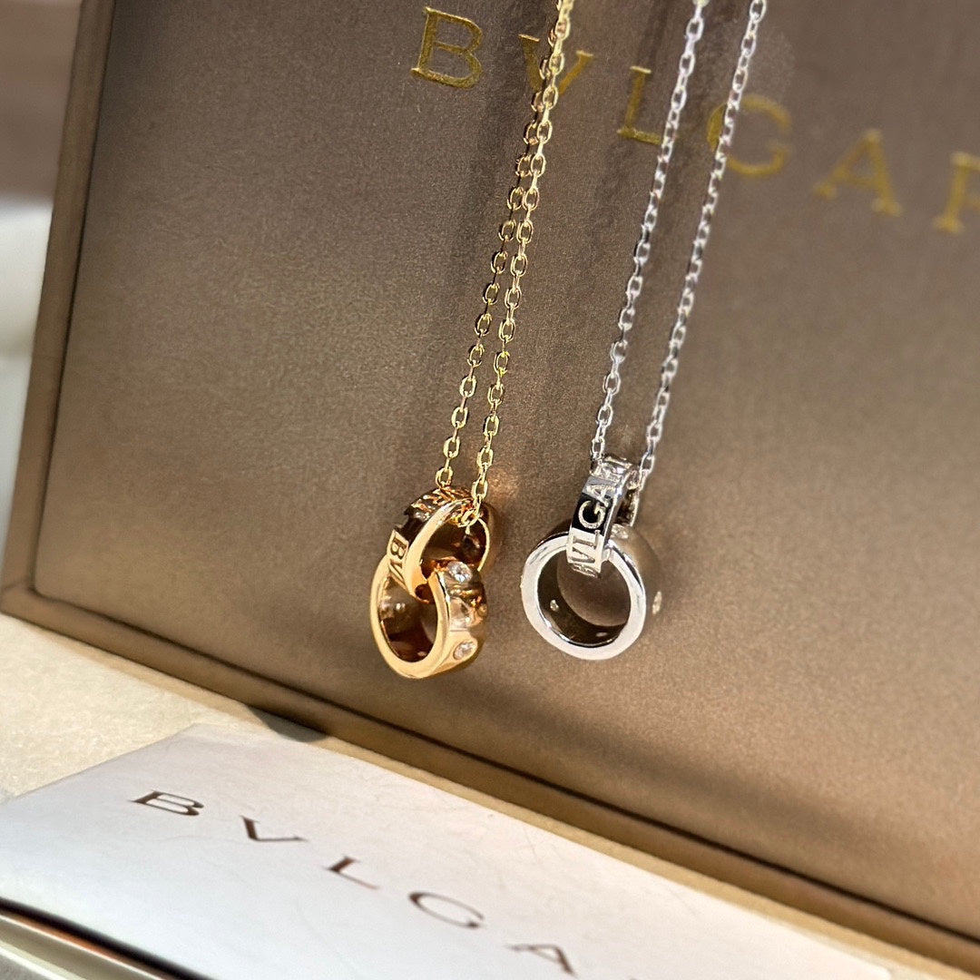 18K BVLGARI Two Rings Necklace