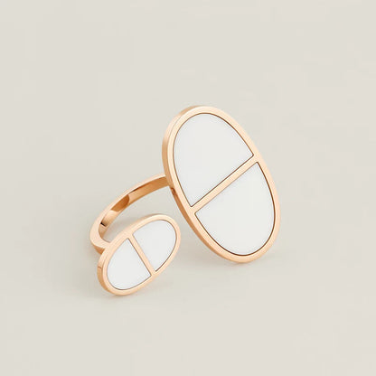 18K Chaine D'ancre Verso Large Hermes Ring