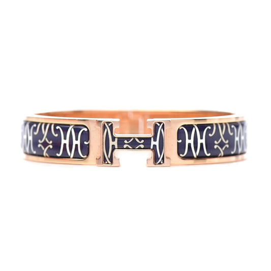 18K Clic Hermes H Lift Black Bracelet