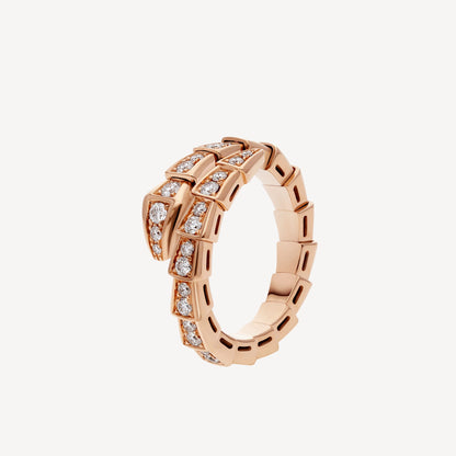 18K BVLGARI Serpenti Viper Pave Diamond Ring