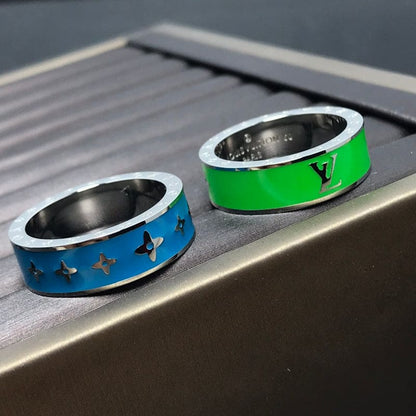 18K Louis Vuitton Ceramic Set of Two Rings