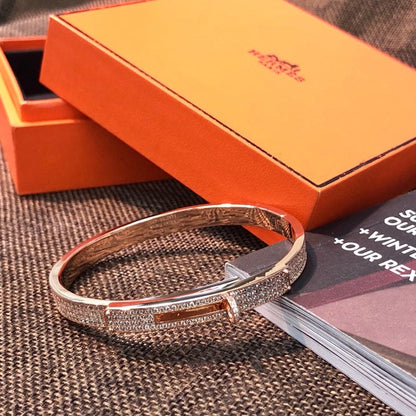 18K Rose Gold Kelly Diamonds Hermes Bracelet