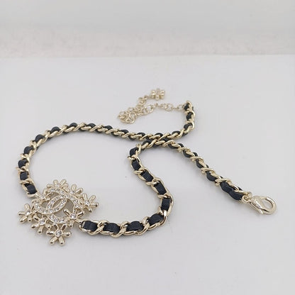 18K  Chanel Lambskin Choker Necklace