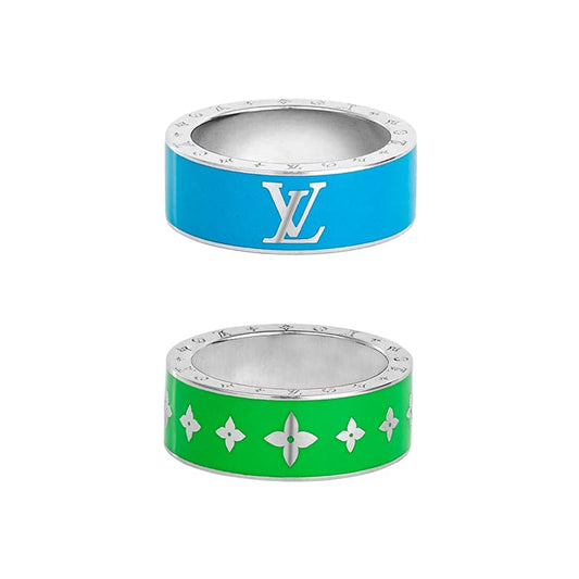 18K Louis Vuitton Ceramic Set of Two Rings