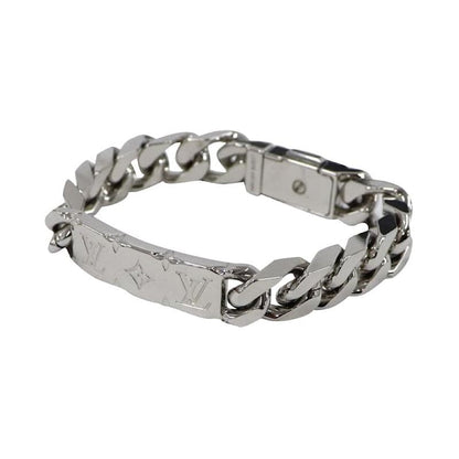 18K Louis Vuitton Monogram Logo Chain Bracelet