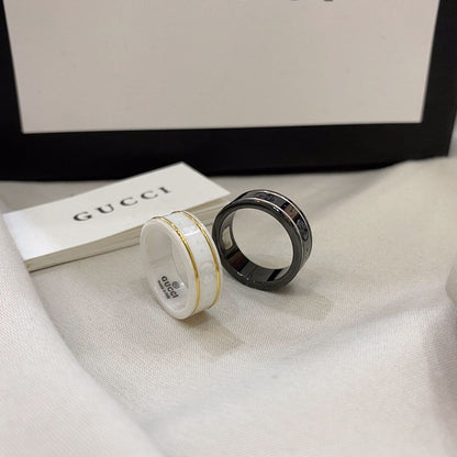 18K Double Gucci Icon Black Corundum Ring
