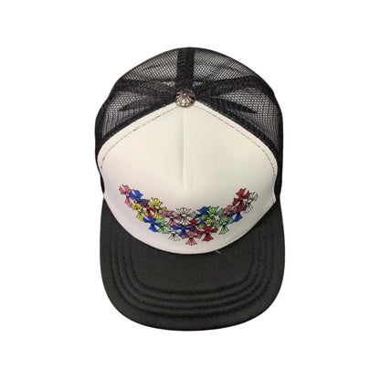 Chrome Hearts Multi Color Cemetery Cross Trucker Cap