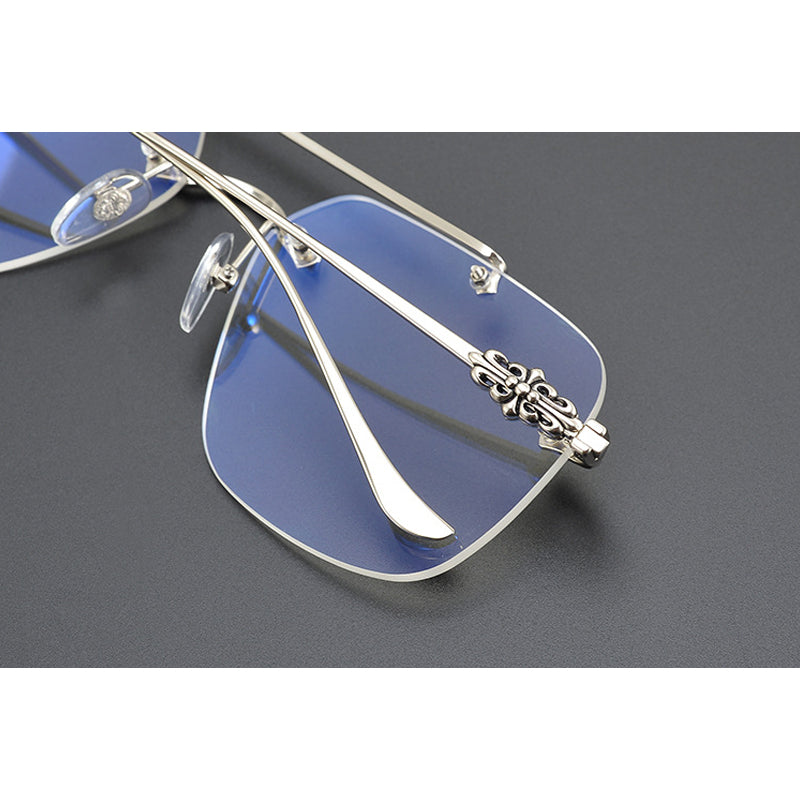 CHH Chrome Hearts Glasses Fashion Double Beam Frameless Myopia Glasses Frame
