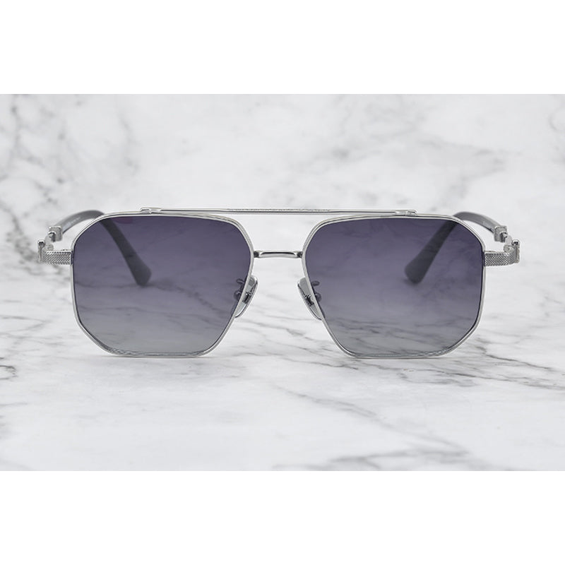 CHH Chrome Hearts Glasses Pure Titanium Double Beam Polygonal Myopia Glasses Frame & Sunglasses