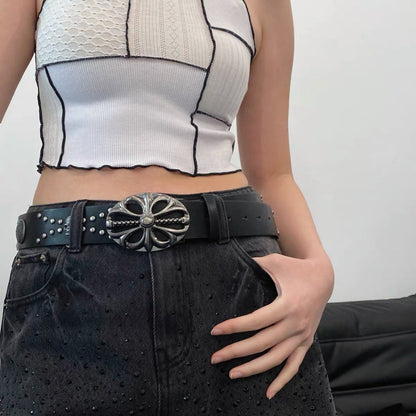 Chh Chrome Heart Belt Vintage Cowboy Punk Skull