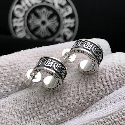 Chrome Hearts ear plug half hoop earrings