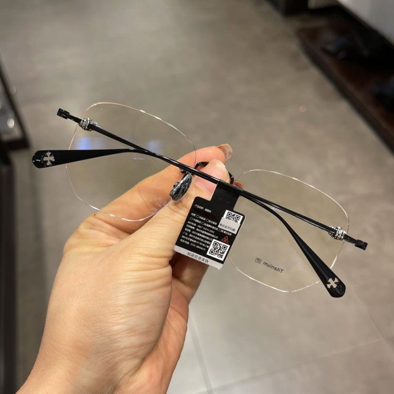 CHH Chrome Hearts Glasses Vintage Pure Titanium Frameless Perforated Ultra Light Frame