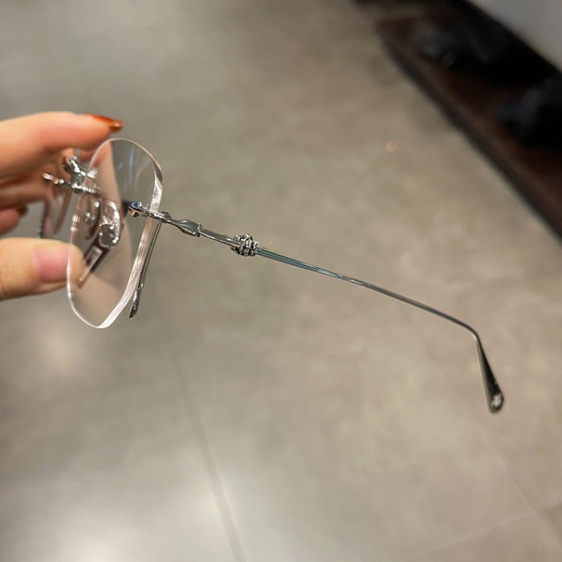CHH Chrome Hearts Glasses Vintage Pure Titanium Frameless Perforated Ultra Light Frame