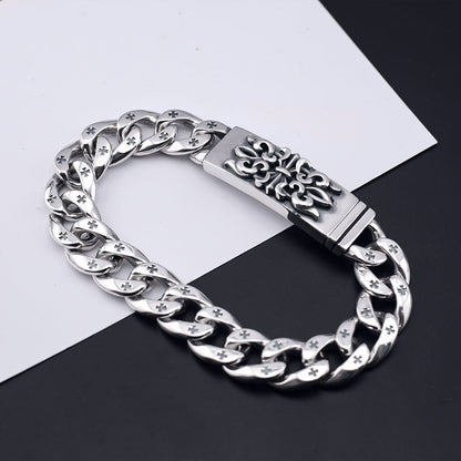 Chrome Hearts distressed butterfly flower cross bracelet
