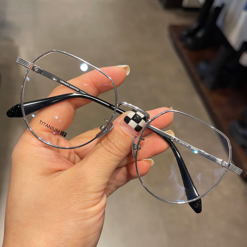 CHH Chrome Hearts Glasses Pure Titanium Ultra Light Polygonal Myopia Glasses Frame