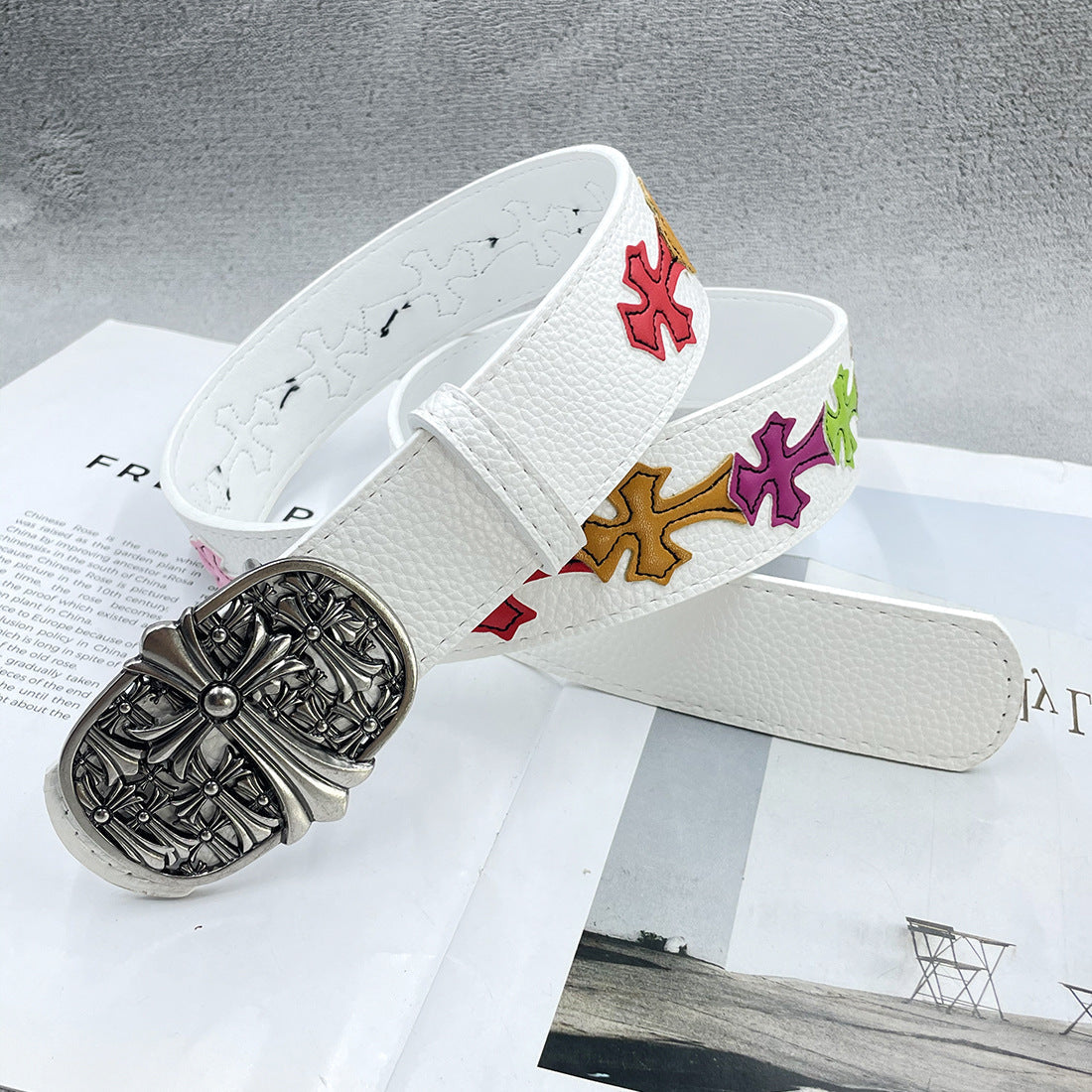 Chh Chrome Heart Belt Embroidery Belt Male