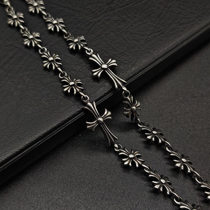 Chrome Hearts Sterling Silver Tiny E CH Plus Corss bracelet