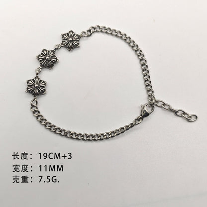 Chrome Hearts versatile 3 flower ball bracelet