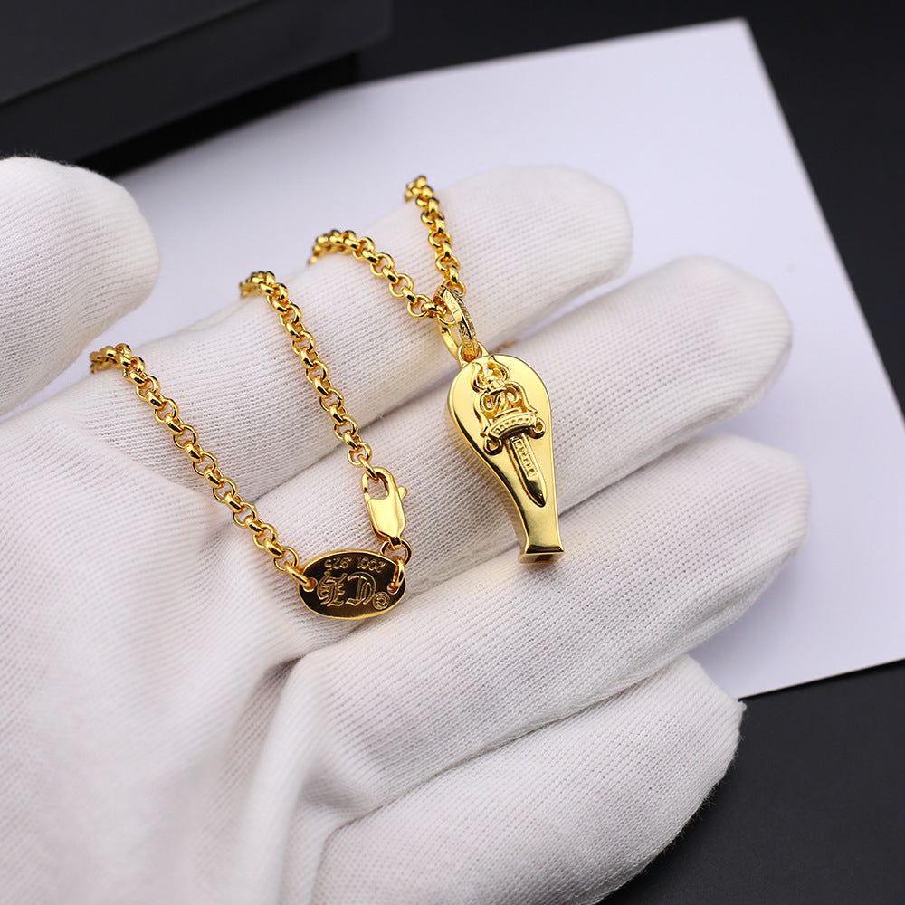 chrome hearts 24 gold holy sword whistle pendant