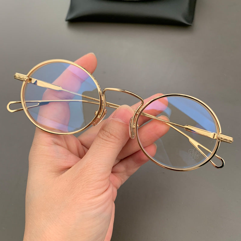 CHH Chrome Hearts Glasses Vintage Round Rough Edge Engraved Glasses Frame