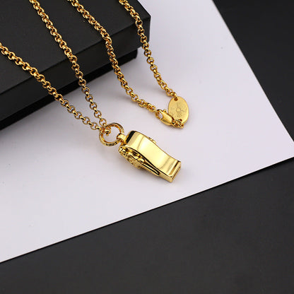 chrome hearts 24 gold holy sword whistle pendant