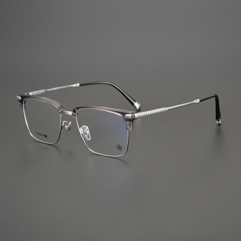 CHH Chrome Hearts Glasses Simple Japanese Business Half Frame Pure Titanium Glasses Frame