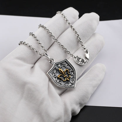 Chrome Hearts gold anchor shield pendant