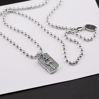 Chrome Hearts six-pointed star sword inlaid with diamonds pendant