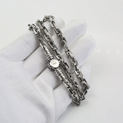 Chrome Hearts scepter diamond-studded magnetic letter chain