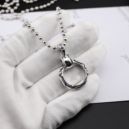 Chrome Hearts patterned ring pendant necklace