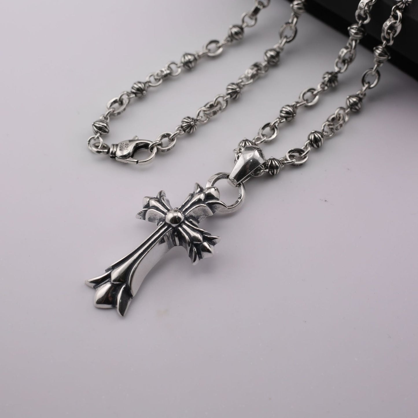 Chrome Hearts old retro large pendant S925 sliver cross necklace