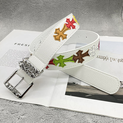 Chh Chrome Heart Belt Embroidery Belt Male