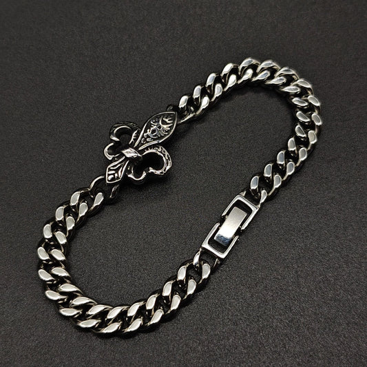 Chrome Hearts anchor Fleur de Lis ID bracelet 925 Sterling Silver