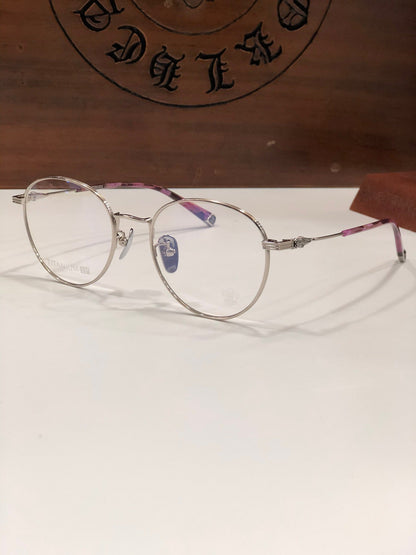 CHH Chrome Hearts Glasses Simple and stylish ultra-light titanium round frame glasses