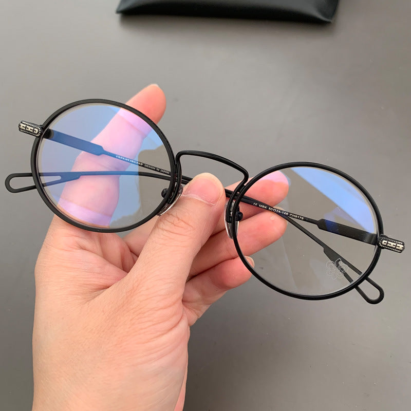 CHH Chrome Hearts Glasses Vintage Round Rough Edge Engraved Glasses Frame