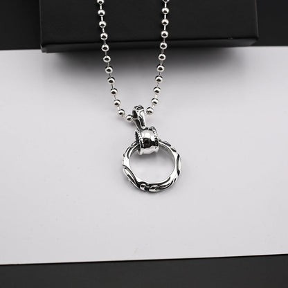 Chrome Hearts patterned ring pendant necklace