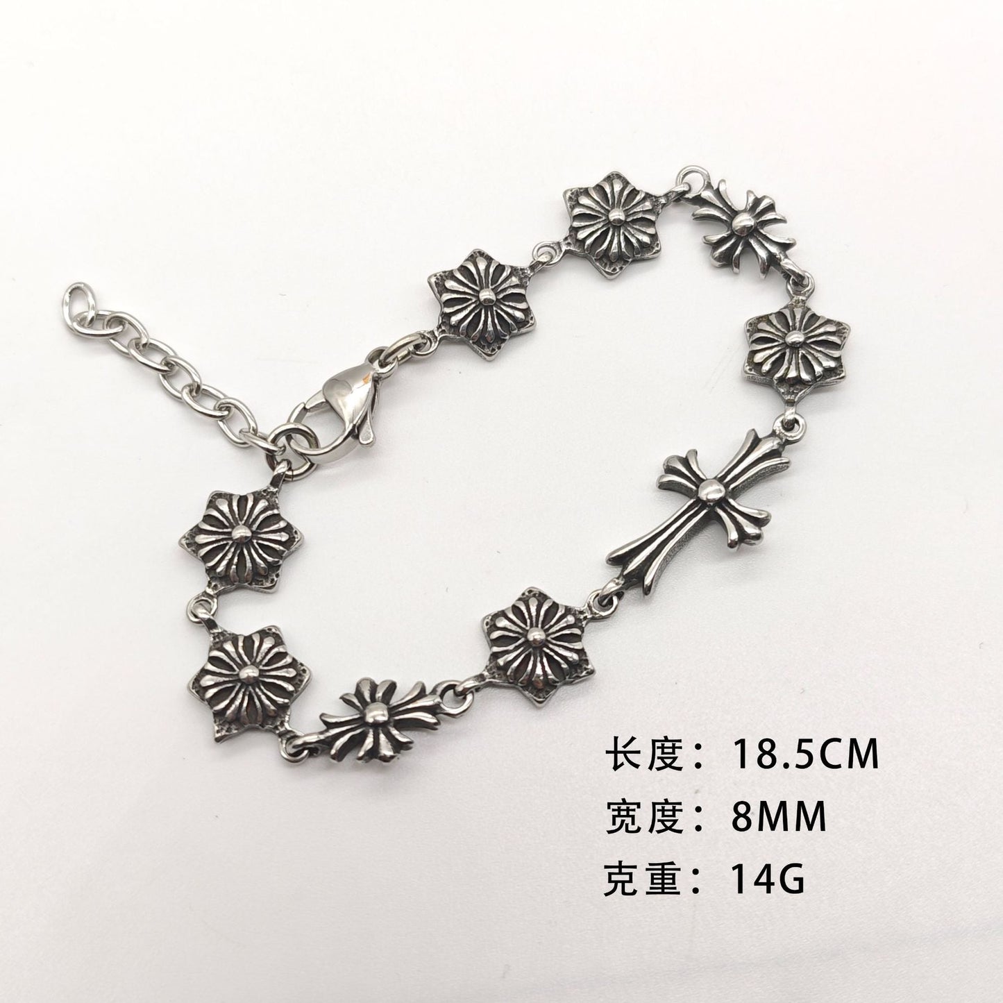 Chrome Hearts six-pointed star flower ball cross bracelet