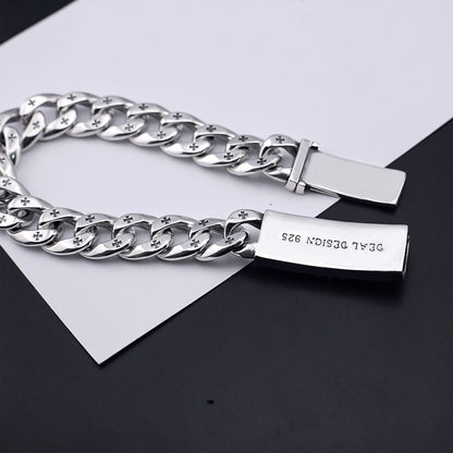 Chrome Hearts distressed butterfly flower cross bracelet