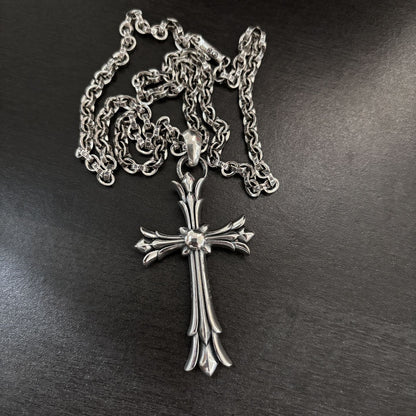 Chrome Hearts large double-layer cross letter chain pendant