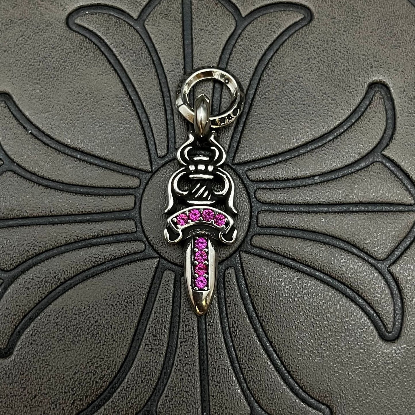 Chrome Hearts small diamond-encrusted sword pendant