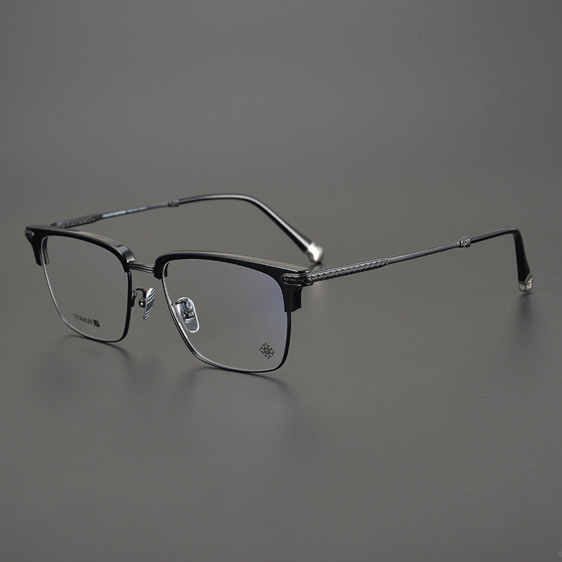 CHH Chrome Hearts Glasses Simple Japanese Business Half Frame Pure Titanium Glasses Frame
