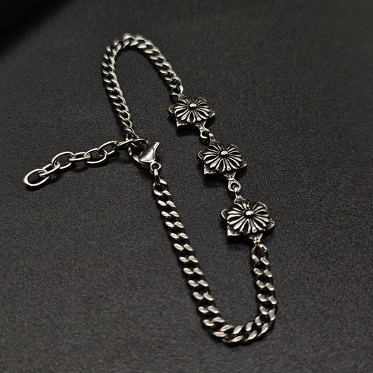 Chrome Hearts versatile 3 flower ball bracelet