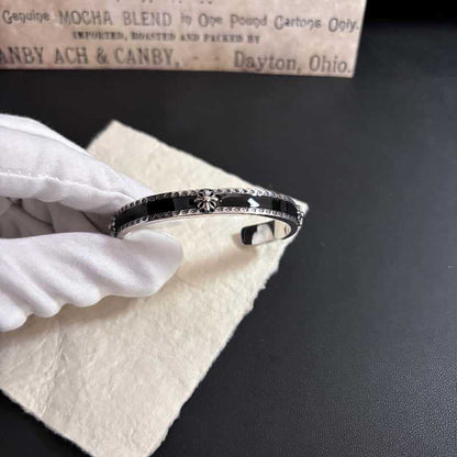 Chrome Hearts  Silver 925 French lily backed with stingray leather