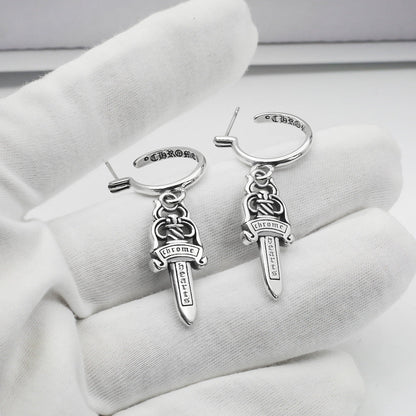 chrome hearts big sword model earrings