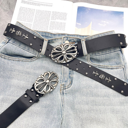 Chh Chrome Heart Belt Vintage Cowboy Punk Skull
